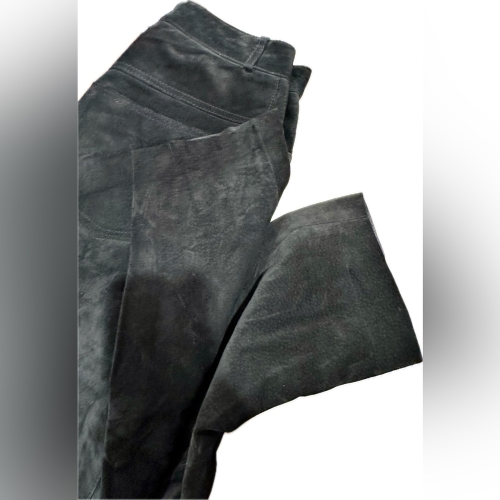 Carroll Reed Black Suede Pants Size 8 - Picture 3 of 9